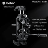 BOBO BM18H/M PRO Anti-Vibration Phone Mount with 15W Wireless Charger & USB-C Charging