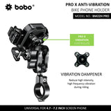BOBO BM22H (or BM22M) PRO Handlebar (or Mirror) Mount Anti-Vibration Anti-Theft Bike / Cycle Phone Holder Motorcycle Mobile Mount
