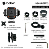 BOBO BM22H (or BM22M) PRO Handlebar (or Mirror) Mount Anti-Vibration Anti-Theft Bike / Cycle Phone Holder Motorcycle Mobile Mount