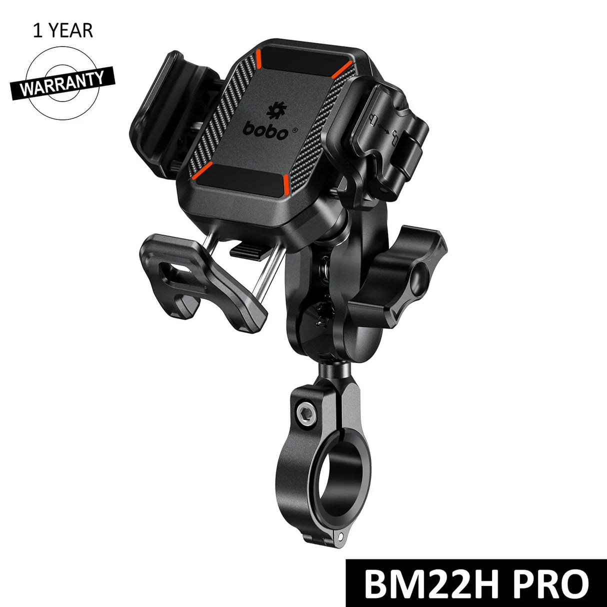 BOBO BM22H (or BM22M) PRO Handlebar (or Mirror) Mount Anti-Vibration Anti-Theft Bike / Cycle Phone Holder Motorcycle Mobile Mount