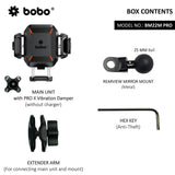 BOBO BM22H (or BM22M) PRO Handlebar (or Mirror) Mount Anti-Vibration Anti-Theft Bike / Cycle Phone Holder Motorcycle Mobile Mount