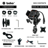 BOBO BM23H/M PRO Bike Phone Holder with Wireless & 36W USB-C Charging and Anti Vibration