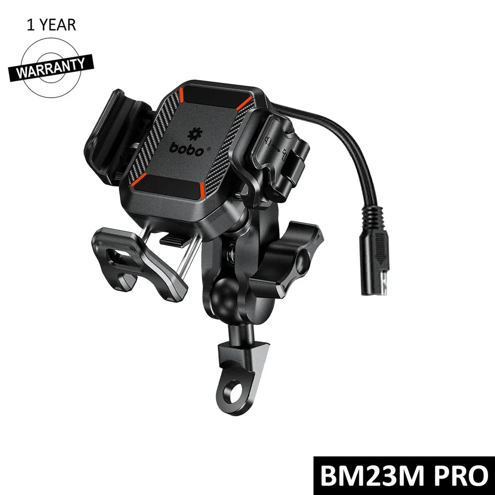 BOBO BM23H/M PRO Bike Phone Holder with Wireless & 36W USB-C Charging and Anti Vibration
