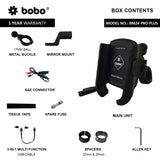 BOBO BM24 PRO PLUS Quick Release Bike Phone Holder with 36W USB-C Charger