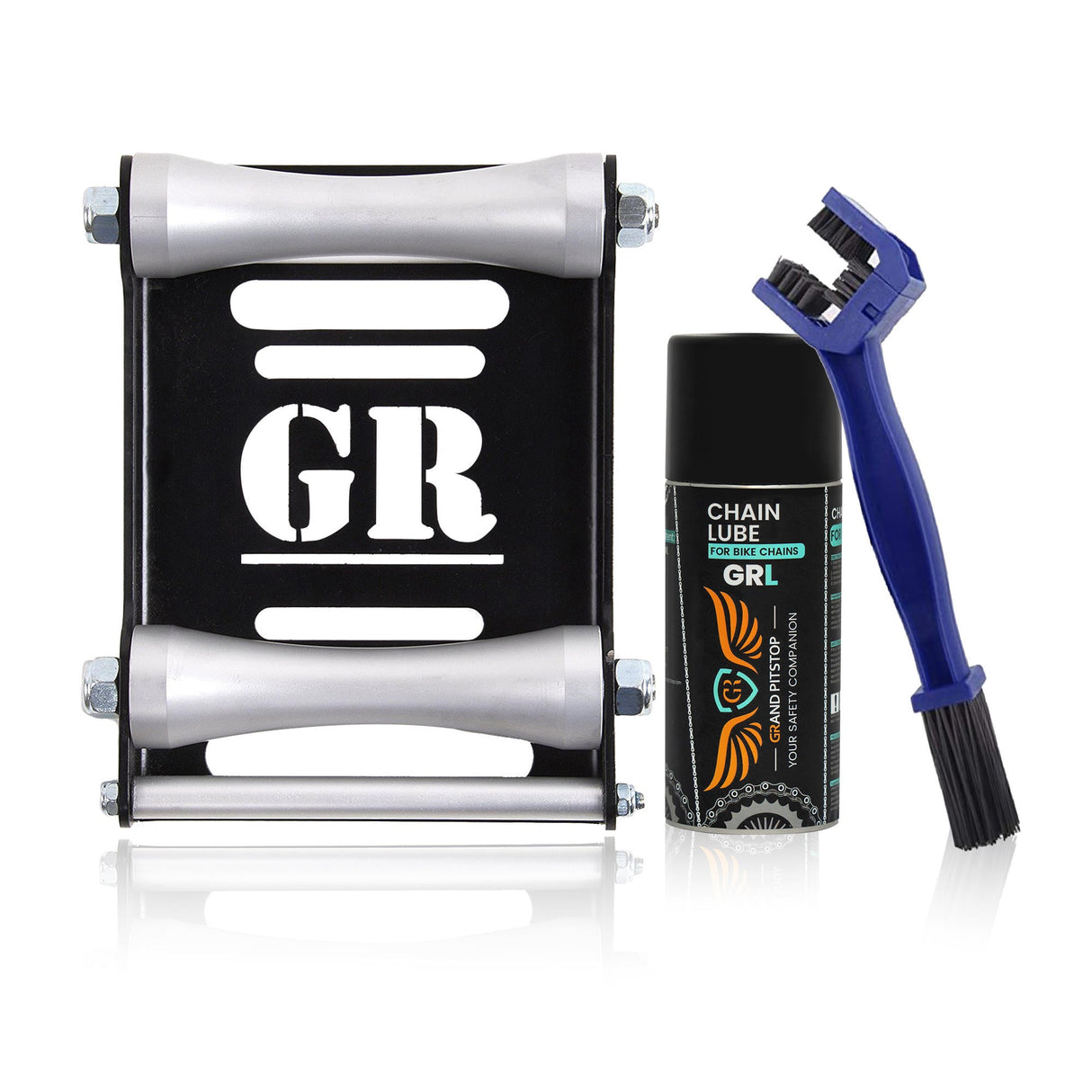 Combo of Chain Cleaning Brush & GR Chain Lube-160ml & Groller Large