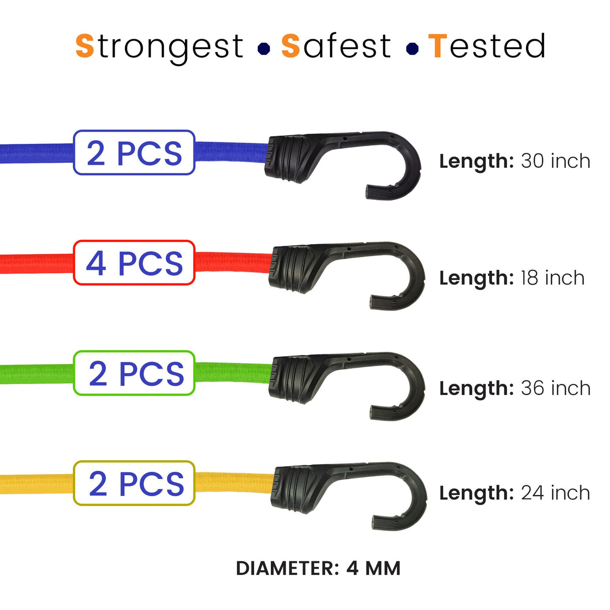 Bungee Cord - Set Of 15 - Mix