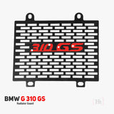 BMW 310 GS radiator guard with neon color GS310 logo – RD 903 / ht exhaust RED