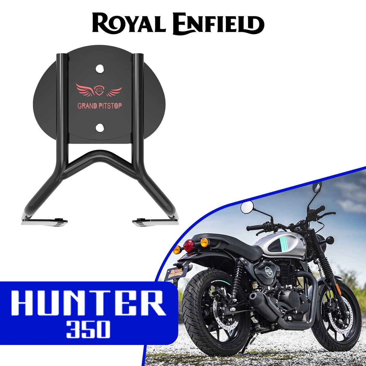 Backrest Stand for Royal Enfield Hunter - Black