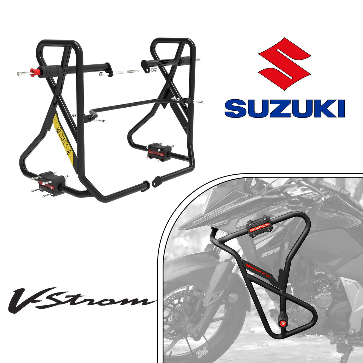 CRASH GUARD (PAIR) - Black for SUZUKI - V Strom