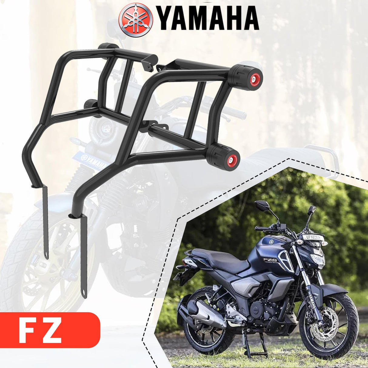 CRASH GUARD (PAIR) for Yamaha FZ - Black