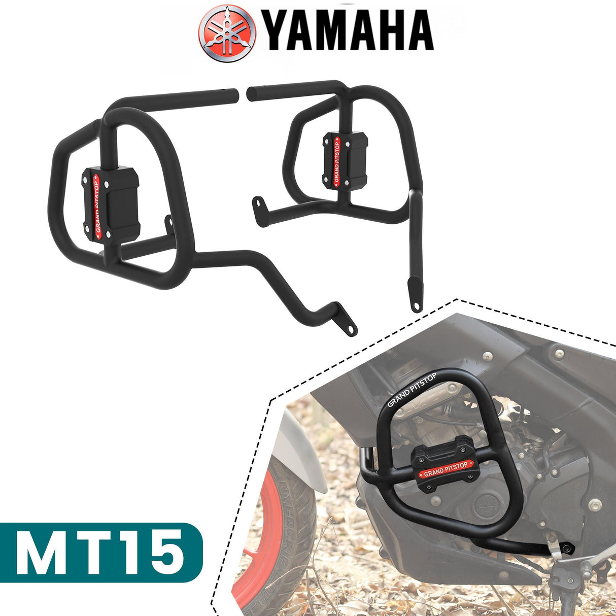 CRASH GUARD (PAIR) for Yamaha MT15 - Black