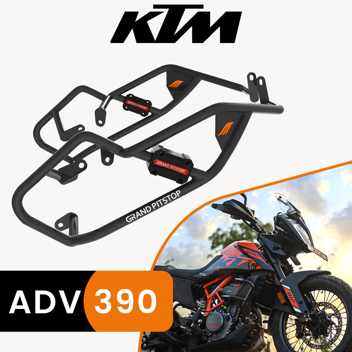 CRASH GUARD (PAIR) - Black for KTM - ADV 390