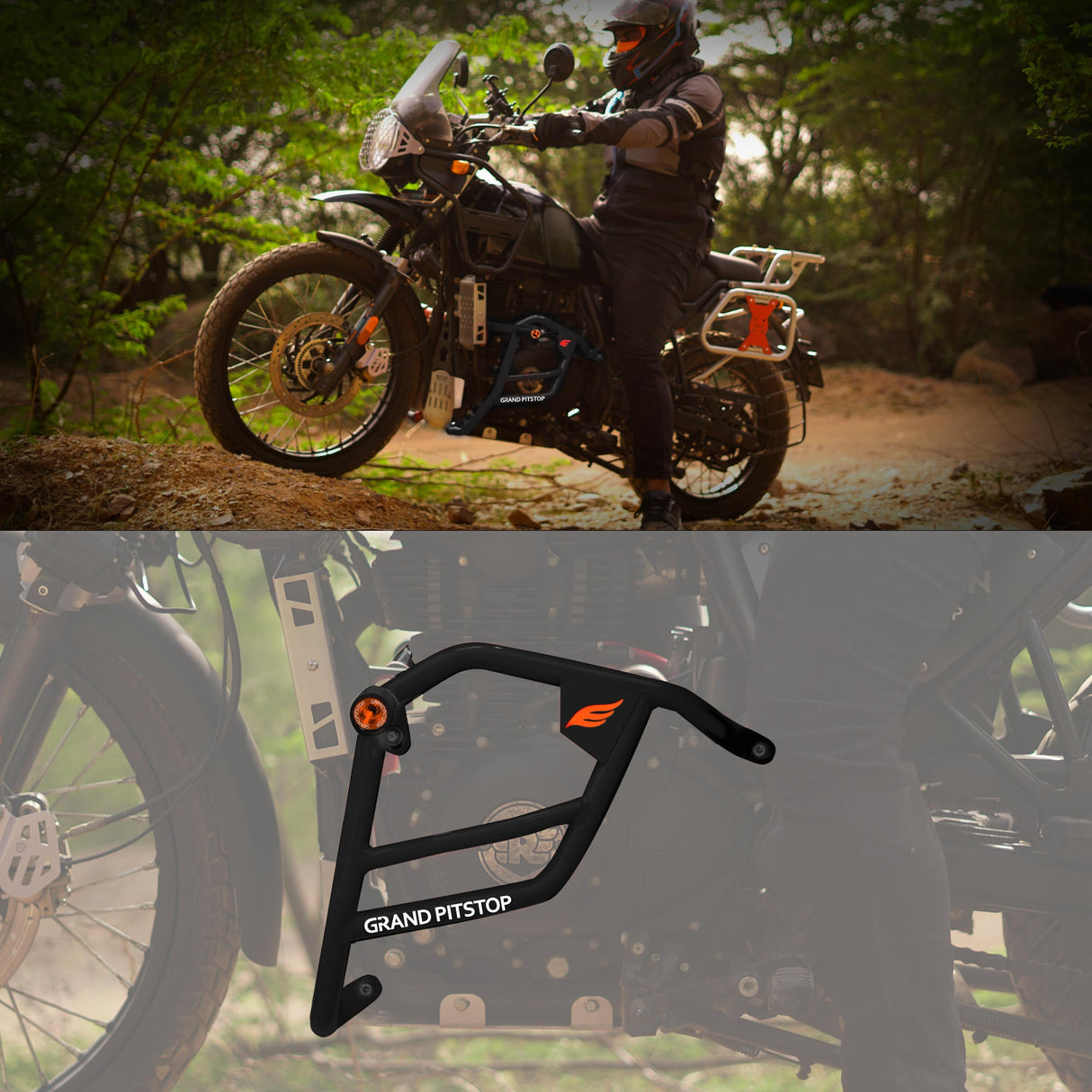 Crash Guard with Slider For Royal Enfield Himalayan-Black
