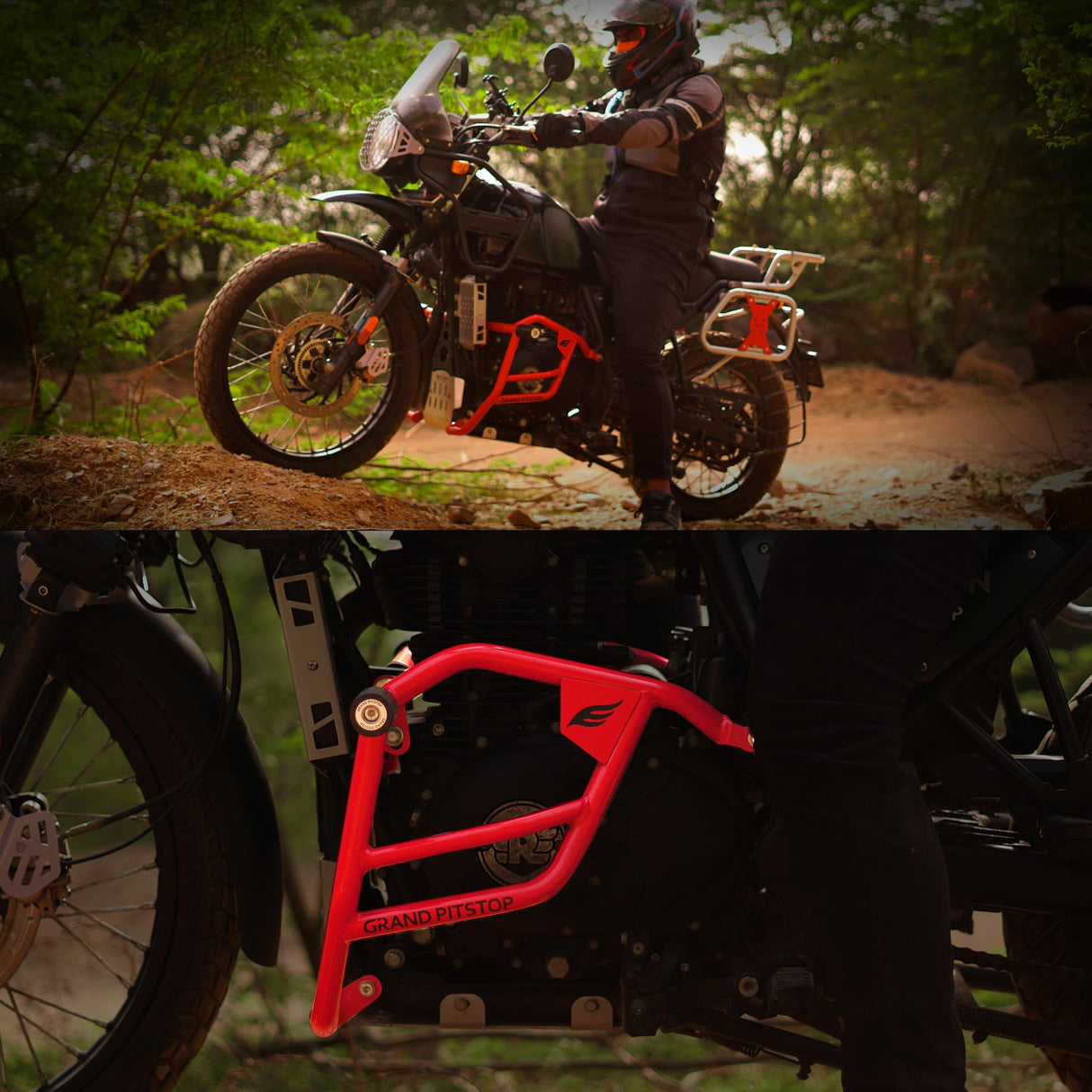 Crash Guard with Slider For Royal Enfield Himalayan-Red