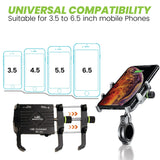 Claw with Jaw Grip Aluminium Mobile Holder with Charger - Black