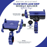 Claw with Jaw Grip Aluminium Mobile Holder without Charger - Blue