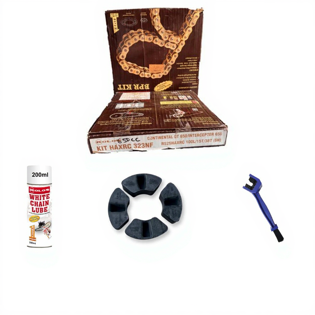 BRASS CHAIN SPROCKET REPLACEMENT KIT COMBO FOR RE CONTINENTAL GT 650/ INTERCEPTOR 650