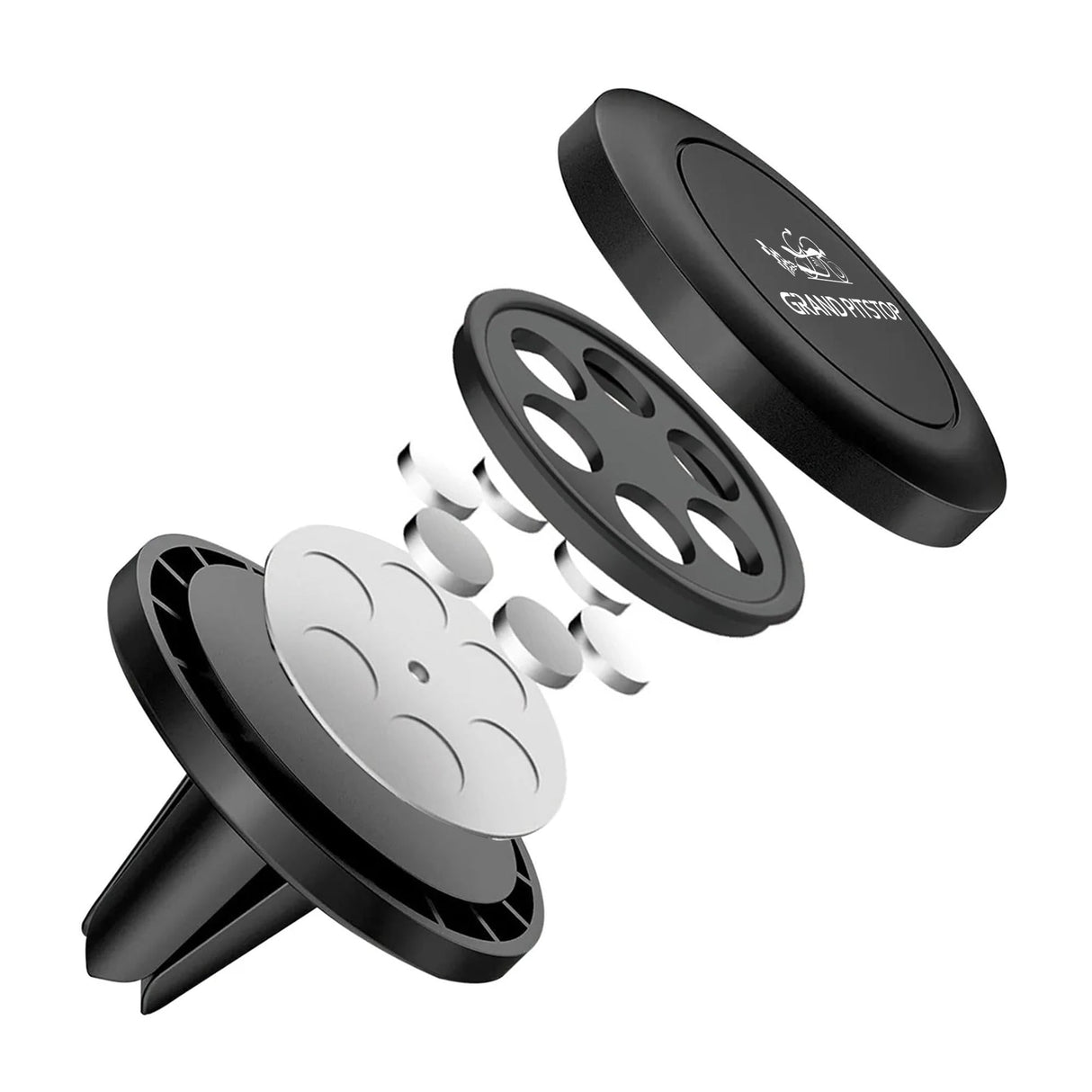 Universal Magnetic Air Vent Mount Car Mobile Holder - Set of 2 - Black