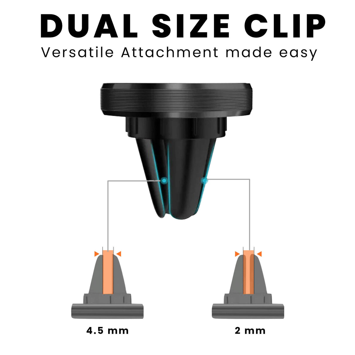 Universal Magnetic Air Vent Mount Car Mobile Holder - Set of 2 - Black