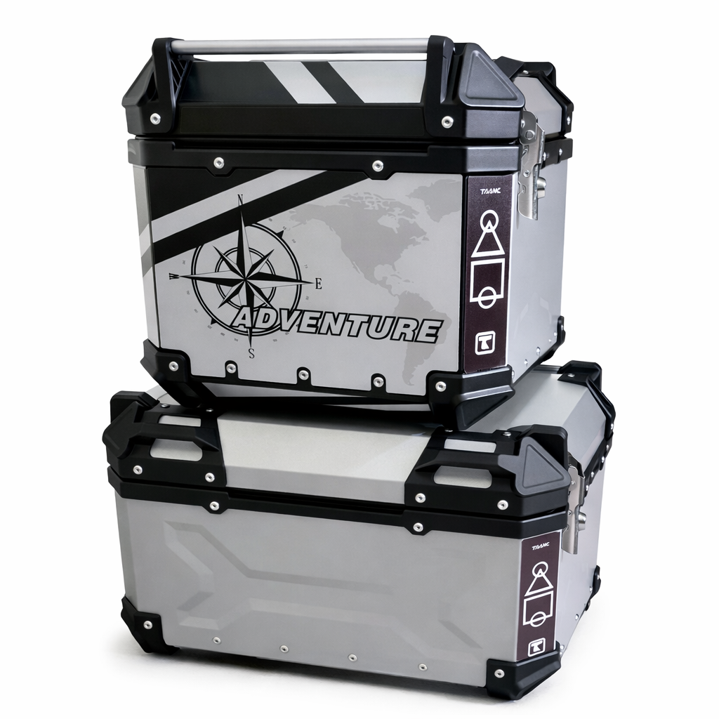 TAANC Overlander 117 Touring Setup 03 – Himalayan 45 Top Box + Twin 36 Panniers | Aluminium Combo