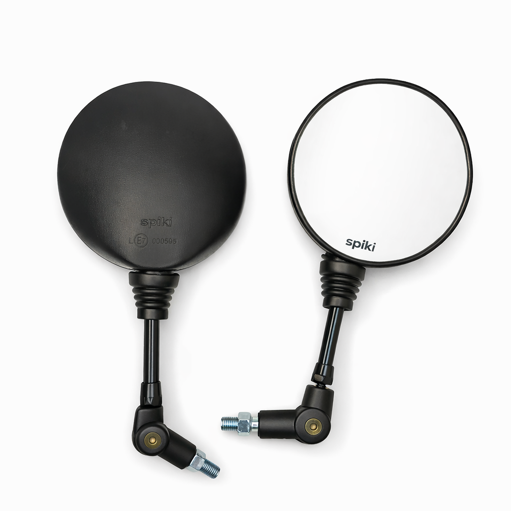 SPIKI CF Touring Mirrors (Pair) | 360 Degree  Foldable Rear View Mirrors | Wide View | Universal Fit for Motorcycles