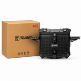 TAANC Nomad Forge Folding Top Box – Stealth Black | 45L Aluminium Adventure WP Motorcycle Storage Box