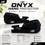 LGP Onyx Universal Motorcycle Hand Protector With Aluminium Mounts – Black