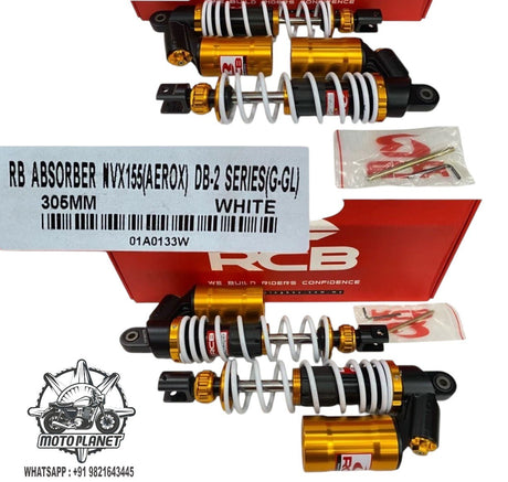 RCB DB-2 DB2 SERIES SUSPENSION REAR SHOCK ABSORBER FOR AEROX 01A0133W WHITE GOLD