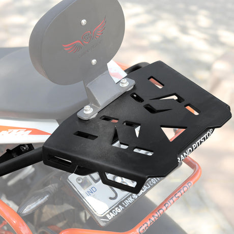 Extended Top Rack with Plate for KTM DUKE 200 Gen 2 - Black