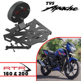 Extended Top Rack with Plate for TVS Apache 160 and 200 - Black