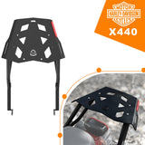 GRAND PITSTOP Extended Top Rack with Plate for HARLEY DAVIDSON X 440 Black