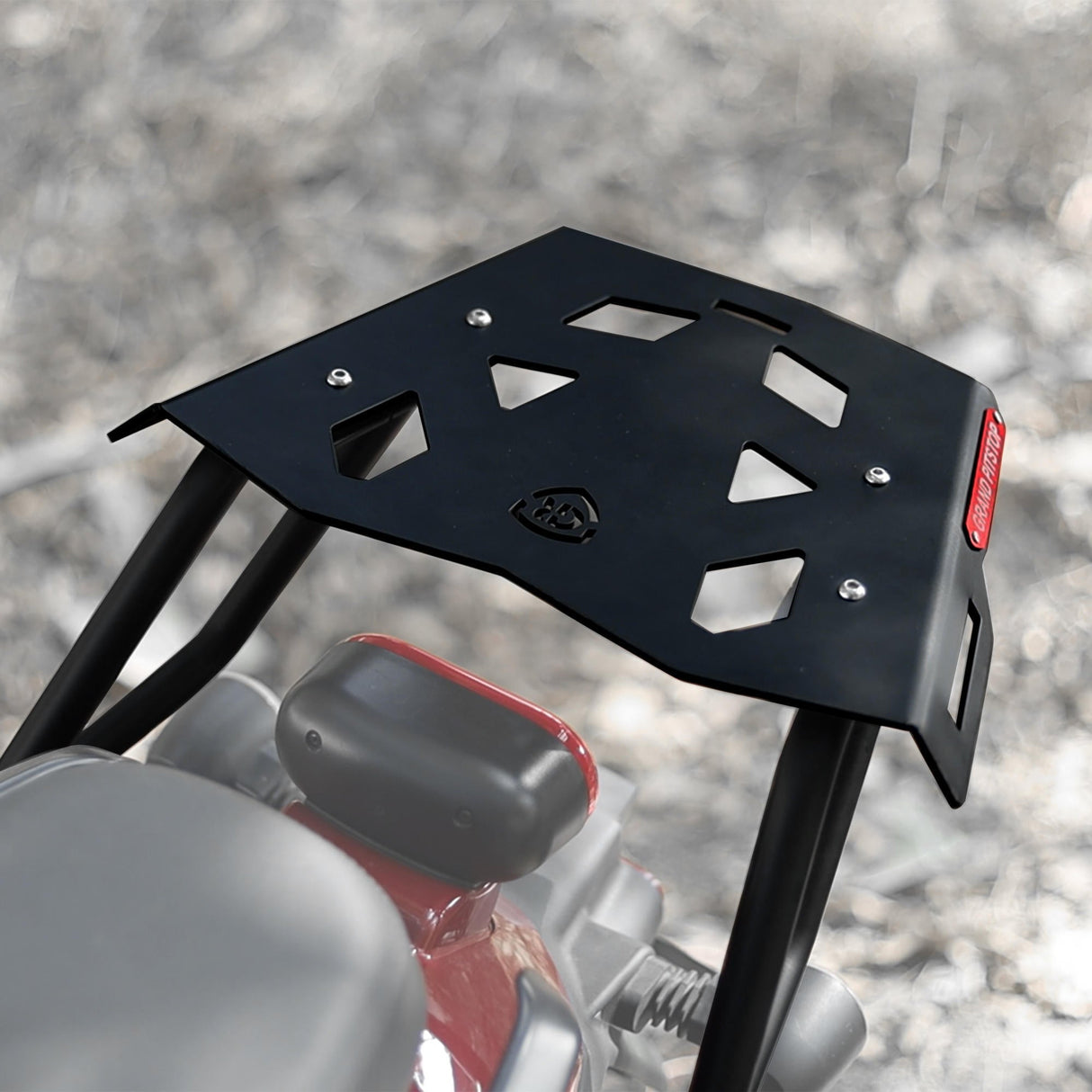GRAND PITSTOP Extended Top Rack with Plate for HARLEY DAVIDSON X 440 Black