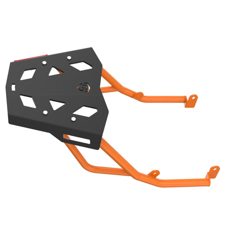 Aluminium Extended Top Rack with Plate for KTM DUKE 390/250 Gen 3 - Black/Orange