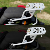 Extended Top Rack-Carrier with Plate, compatible with Pillion Backrest For Royal Enfield Himalayan-Silver