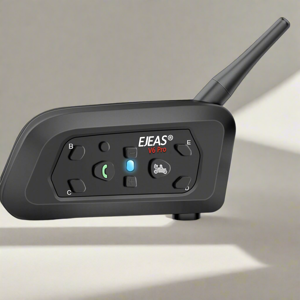 EJEAS V6 Pro + Helmet Intercom Communication System V6 Motorcycle Bluetooth On Ear Headphones Connect Up to 6 Riders 1200M V6 Pro(1 Pack) - 1 YEAR WARRANTY