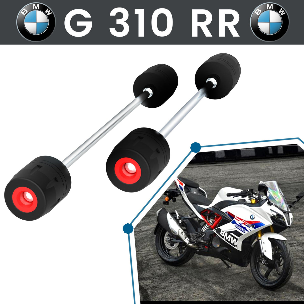 GRAND PITSTOP Front Fork Slider for BMW G310 RR Black
