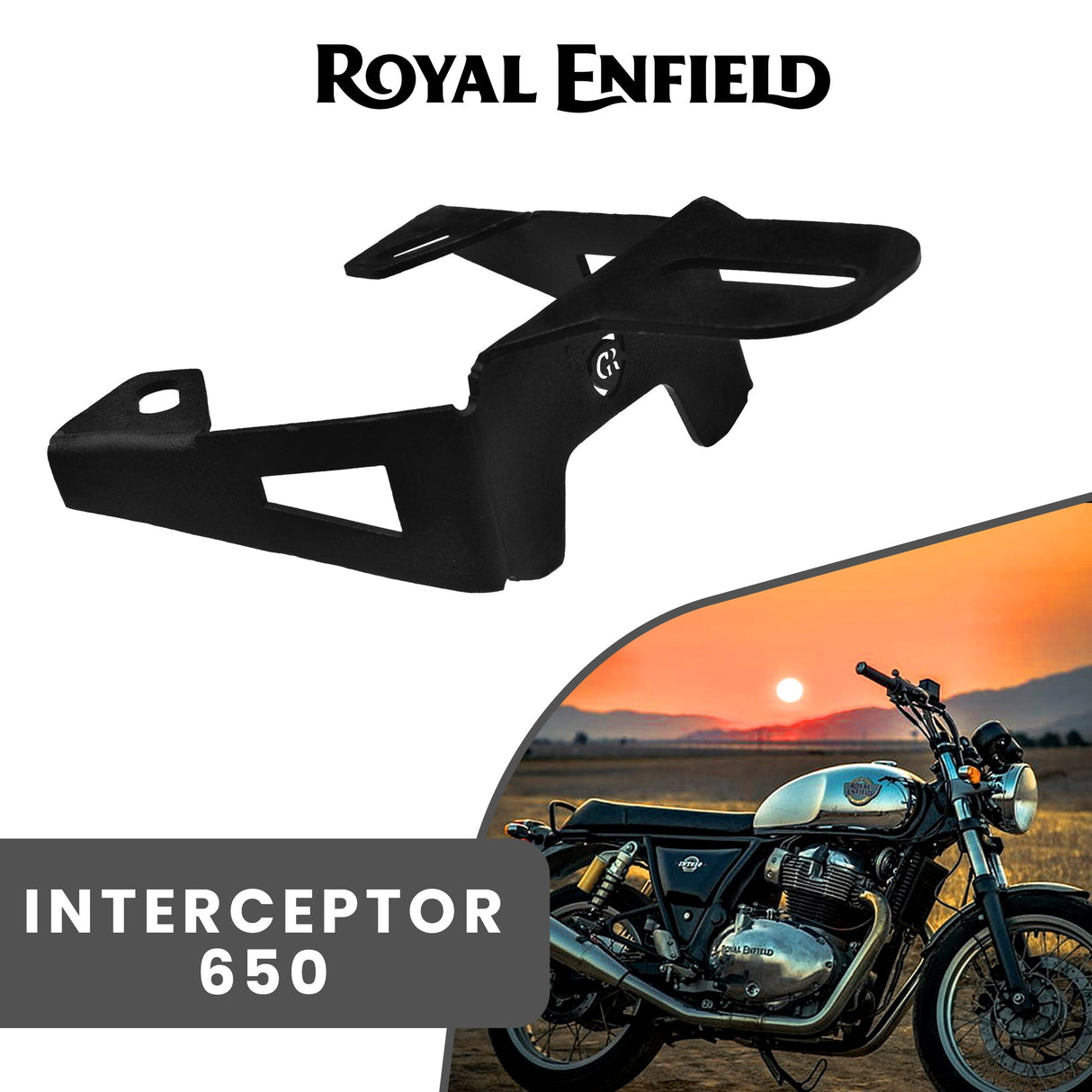 FOG LIGHT MOUNT - Black for Royal Enfield - INTERCEPTOR