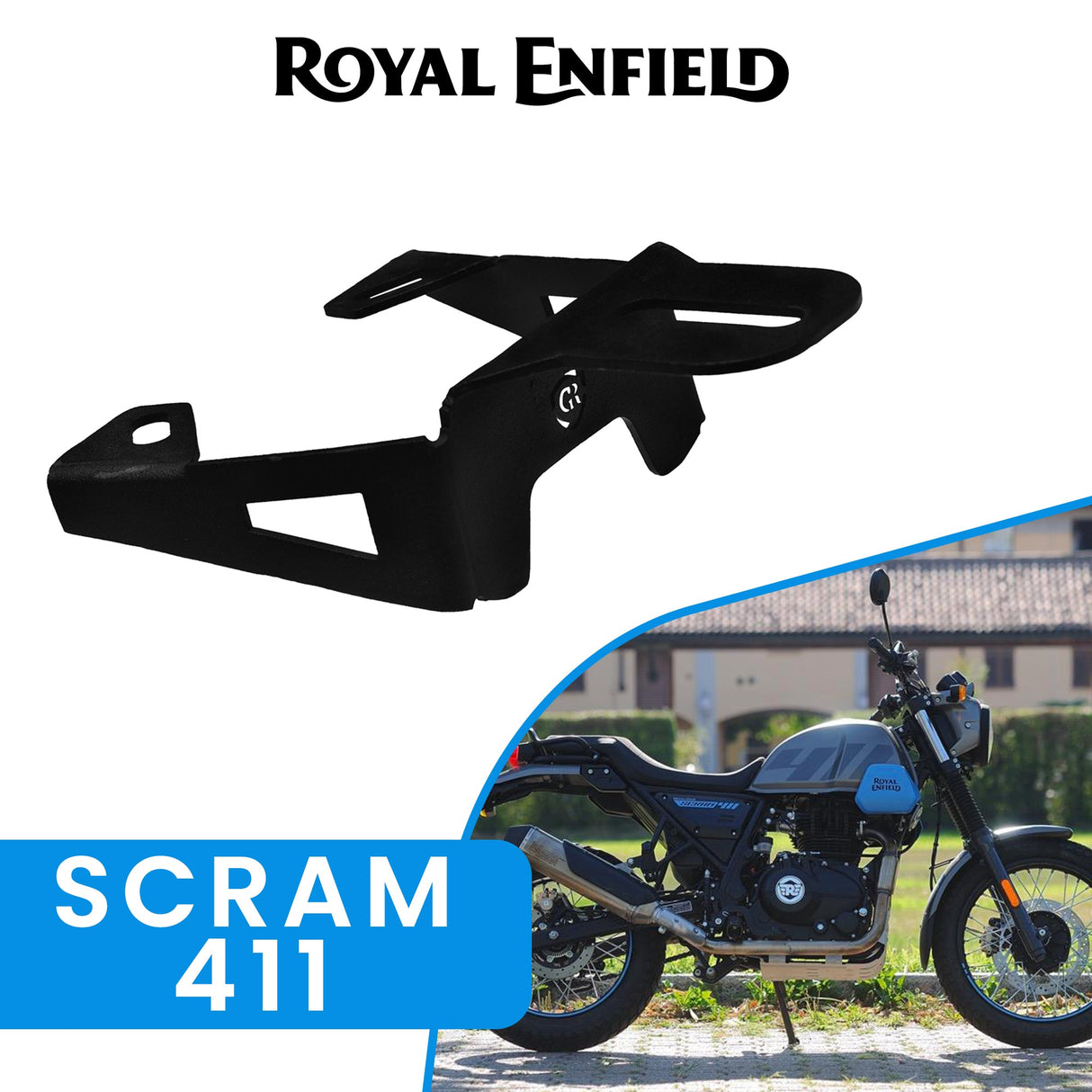 FOG LIGHT MOUNT - Black for Royal Enfield - SCRAM 411
