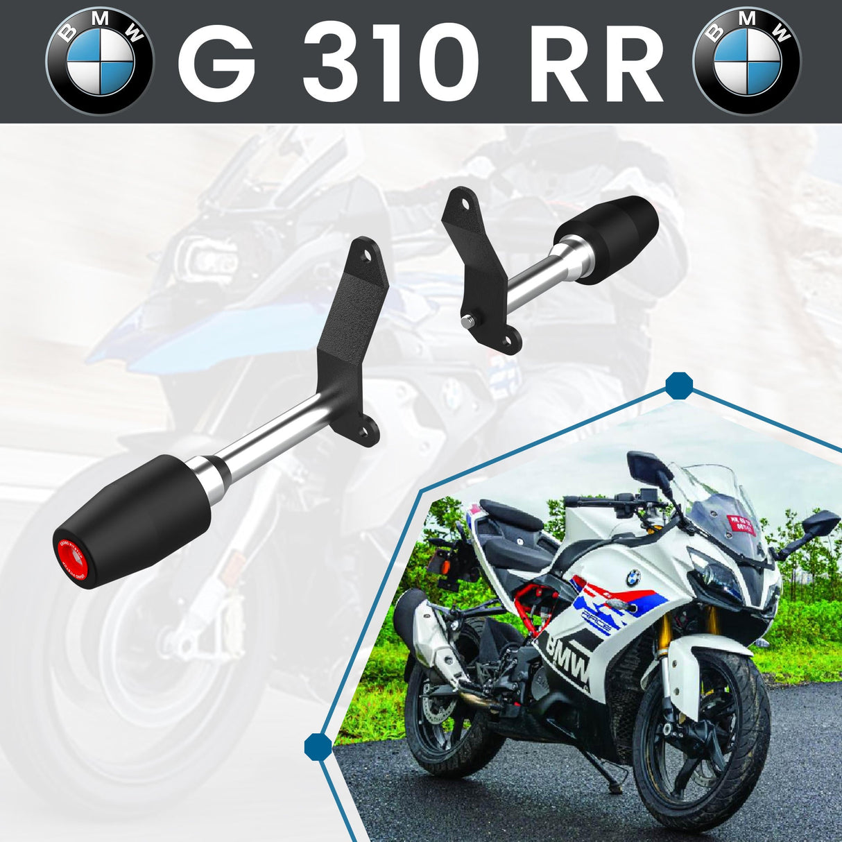 Frame Slider for BMW G310 RR - Black
