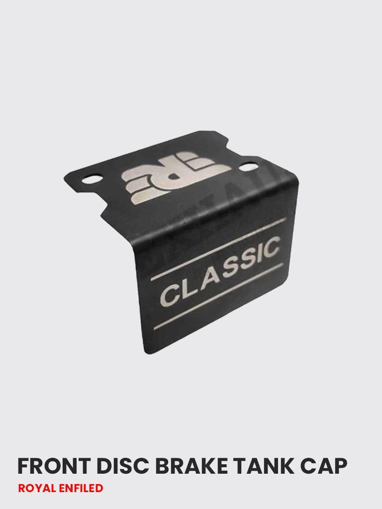 classic 350 front disc brake tank CAP Stainless steel Black matt - FTC 005