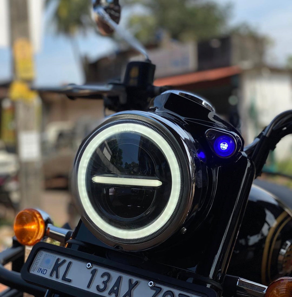 LIU HJG Minus Headlight LED 7inch 12V-80V, 110W original HJG( WITH RING ) for royal enfield , mahindra thar , gypsy , harley davidson models ( 1 unit)