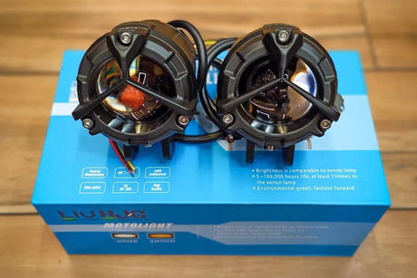 LIU HJG Mercedes Y Lens Ultra Wide Dual Intensity LED Driving Fog Lights White/Yellow 40W (set of 2) for all motorcycles/scooter/cars ( ORIGINAL)