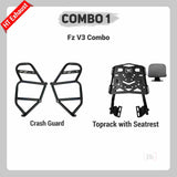COMBO 1 FZ V3 Crash Guard + Top Rack with Seatrest – HT EXHAUST