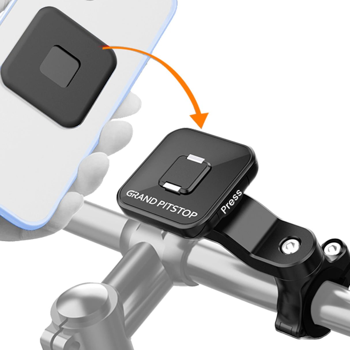 Quick Lock GEN-1 with in-built MAGNETIC LOCK Technology Handlebar Motorcycle Mobile Holder