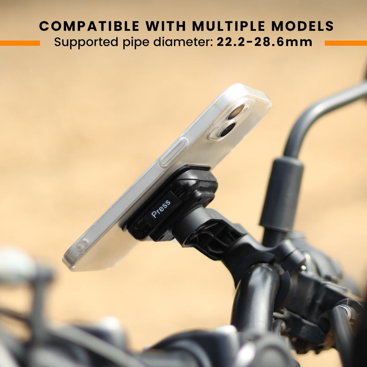 Quick Lock GEN-1 with in-built MAGNETIC LOCK Technology Handlebar Motorcycle Mobile Holder