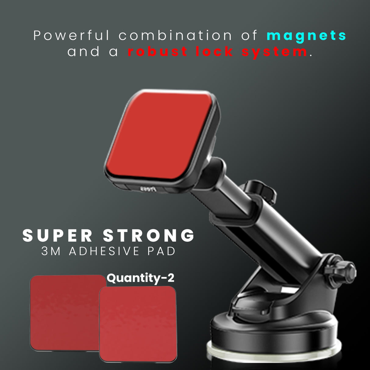 Quick Lock GEN-1 with in-built MAGNETIC LOCK Technology car dashboard Mobile Holder