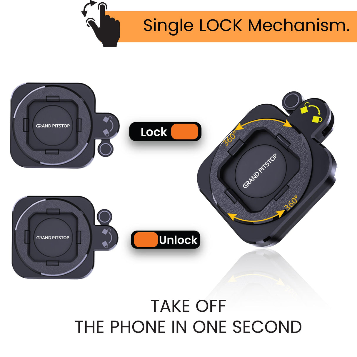 Quick lock Gen-2 with ULTRA MAG-LOCK Technology Handlebar Motorcycle Mobile Holder