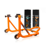Combo of GR Chain Cleaner-160ml & GR Chain Lube-160ml & Dismantable Paddock Stand-Orange