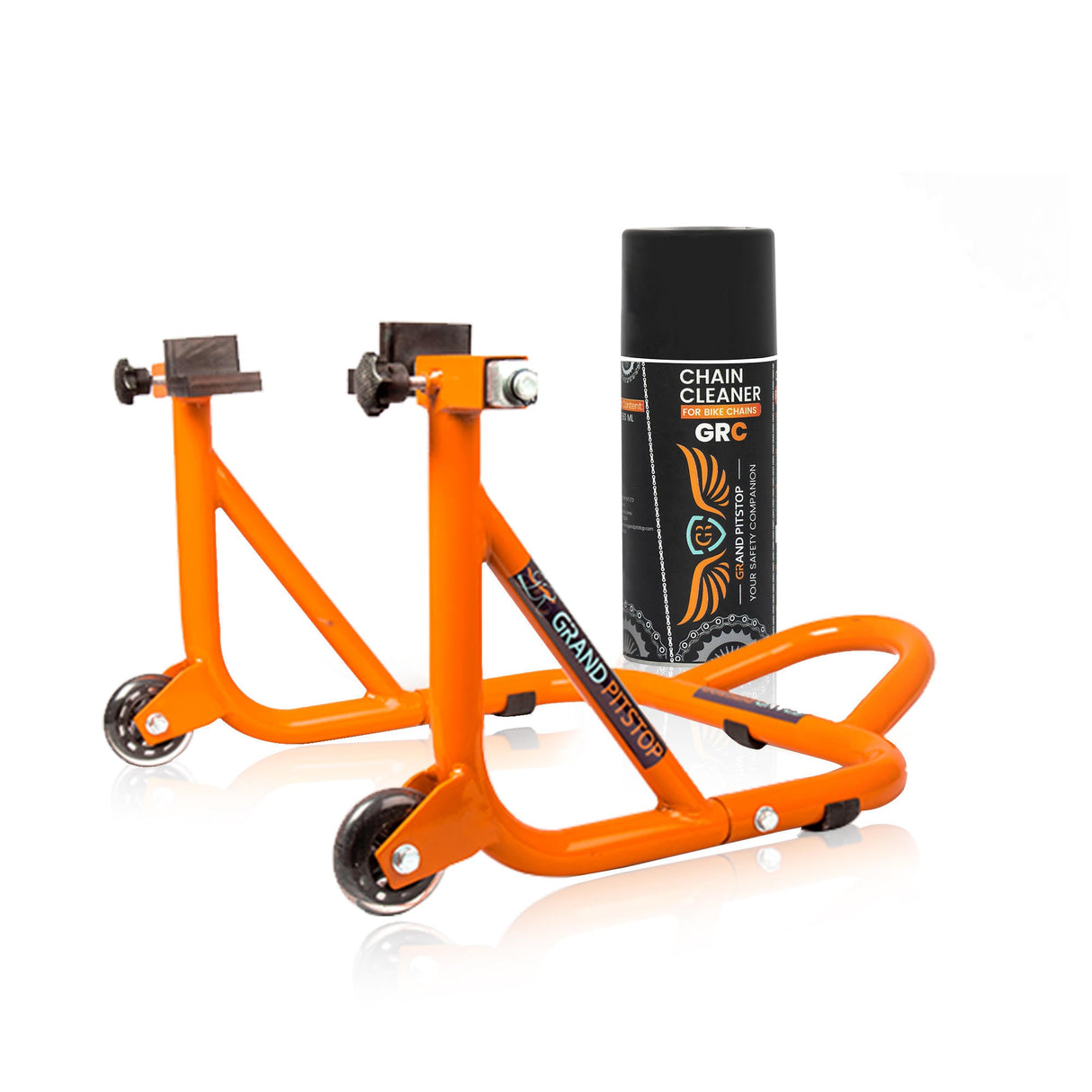 Combo of GR Chain Cleaner-160ml & Dismantable Paddock Stand-Orange