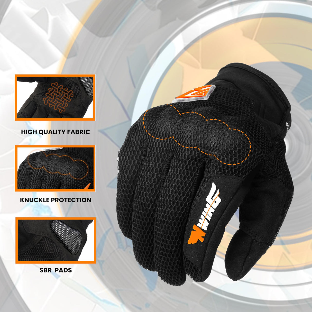Night Wing Motorcycle Gloves